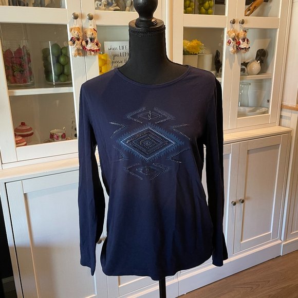 Lauren Jeans Co. Ladies Blue Tops Long Sleeves - Picture 1 of 2